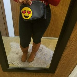 Navy blue faux leather purse